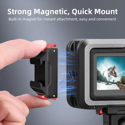 Base de zapata Adaptador magnético de liberación rápida con fría para DJI Osmo Action 5 (negro) — imagen 3