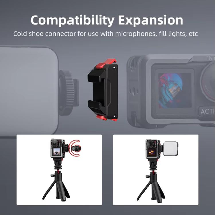 Base de zapata Adaptador magnético de liberación rápida con fría para DJI Osmo Action 5 (negro) — imagen 6