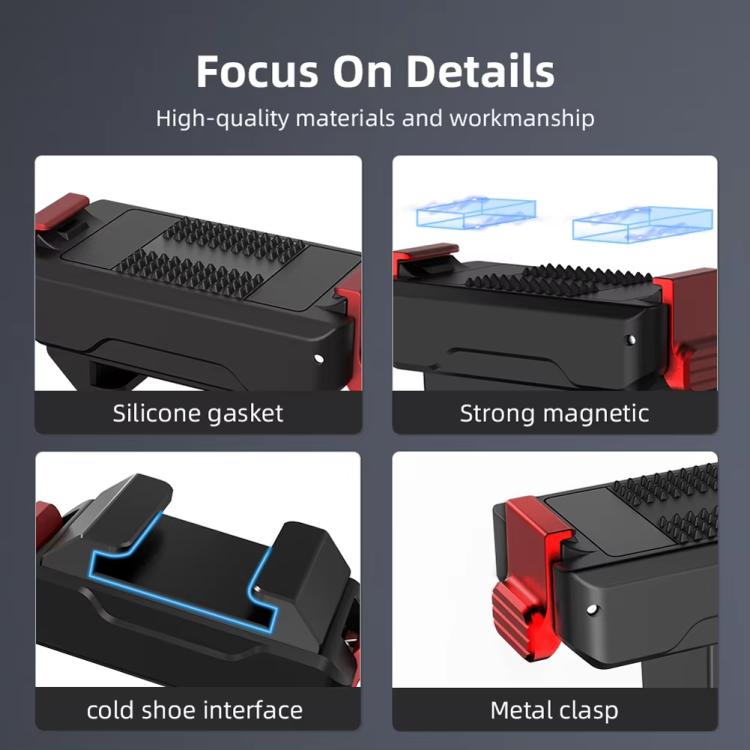 Base de zapata Adaptador magnético de liberación rápida con fría para DJI Osmo Action 5 (negro) — imagen 7