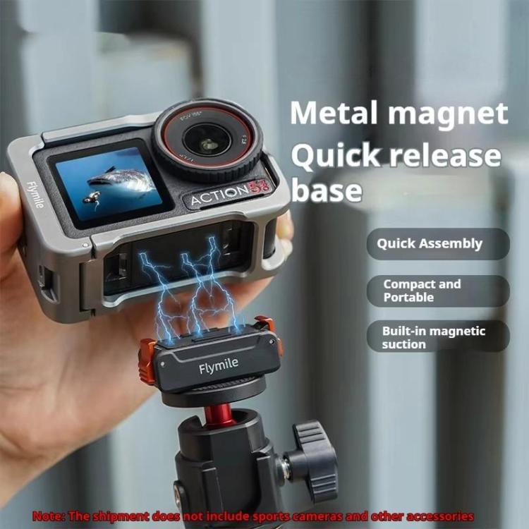 Base magnética de liberación rápida Flymile con tornillo de 1/4 de pulgada e interfaz de 2 garras para DJI Osmo Action 5 (ne…