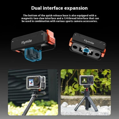 Base magnética de liberación rápida Flymile con tornillo de 1/4 de pulgada e interfaz de 2 garras para DJI Osmo Action 5 (ne…