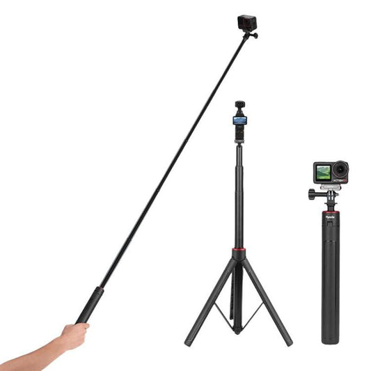 Trípode extensible Flymile de 1,6 m para selfies con cámara de acción, monopié de configuración rápida con un solo botón y v…