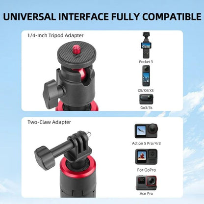 Trípode extensible Flymile de 1,6 m para selfies con cámara de acción, monopié de configuración rápida con un solo botón y v…