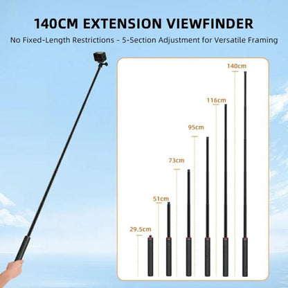 Trípode extensible Flymile de 1,4 m para selfies con cámara de acción, monopié de configuración rápida con un solo botón y g…