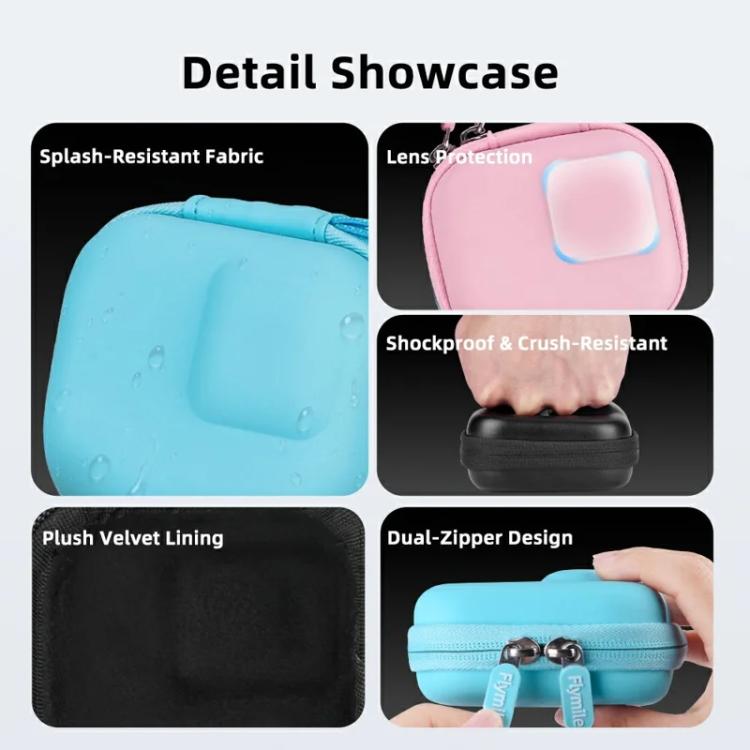 Estuche Flymile de PU para minicámara con mosquetón (rosa) — imagen 5