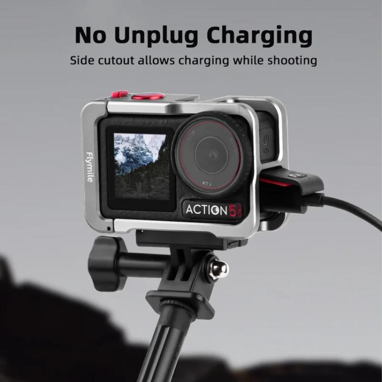 Jaula protectora metálica Flymile con zapata fría para DJI Osmo Action 5 (color metalizado) — imagen 5
