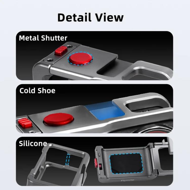 Jaula protectora metálica Flymile con zapata fría para DJI Osmo Action 5 (color metalizado) — imagen 10