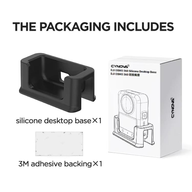 Base de silicona CYNOVA para cámara de acción, soporte de escritorio y para auto para DJI Osmo 360 (negro) — imagen 5