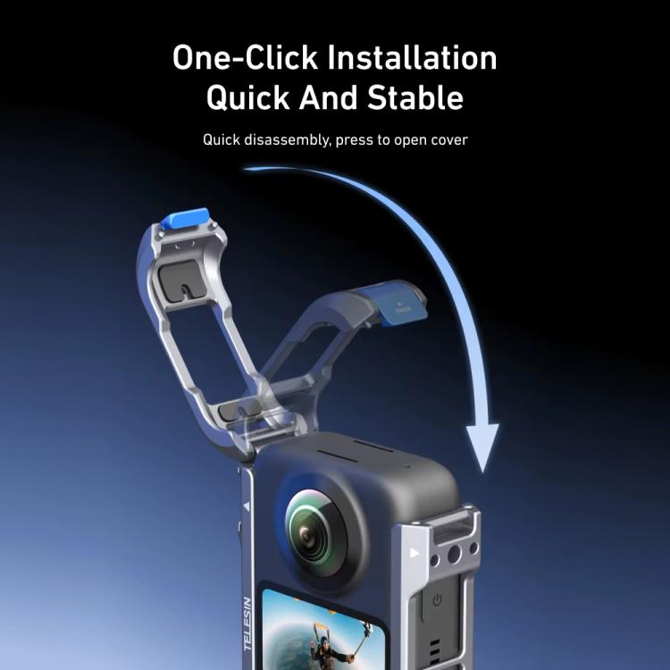 Marco de expansión de jaula protectora de aleación de aluminio TELESIN para DJI Osmo 360 (color metalizado) — imagen 11