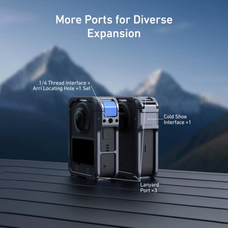 Marco de expansión de jaula protectora de aleación de aluminio TELESIN para DJI Osmo 360 (color metalizado) — imagen 13