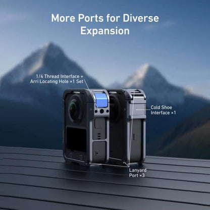 Marco de expansión de jaula protectora de aleación de aluminio TELESIN para DJI Osmo 360 (color metalizado) — imagen 13
