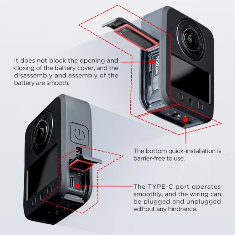Funda de silicona CYNOVA, antiarañazos y a prueba de golpes, protección integral para DJI Osmo 360 (negra) — imagen 4
