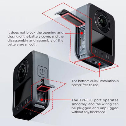 Funda de silicona CYNOVA, antiarañazos y a prueba de golpes, protección integral para DJI Osmo 360 (negra) — imagen 4