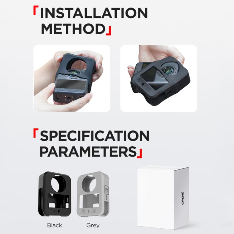 Funda de silicona CYNOVA, antiarañazos y a prueba de golpes, protección integral para DJI Osmo 360 (gris) — imagen 9
