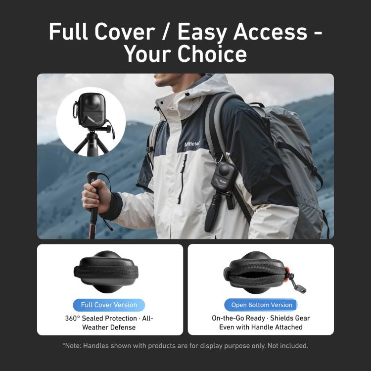 Estuche de transporte de PU TELESIN con parte inferior abierta para cámara, bolsa protectora con mosquetón para DJI Osmo 360…