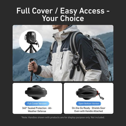Estuche de transporte de PU TELESIN con parte inferior abierta para cámara, bolsa protectora con mosquetón para DJI Osmo 360…