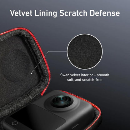 Estuche de transporte TELESIN de PU de cobertura total para cámara, funda protectora con mosquetón para DJI Osmo 360 — image…