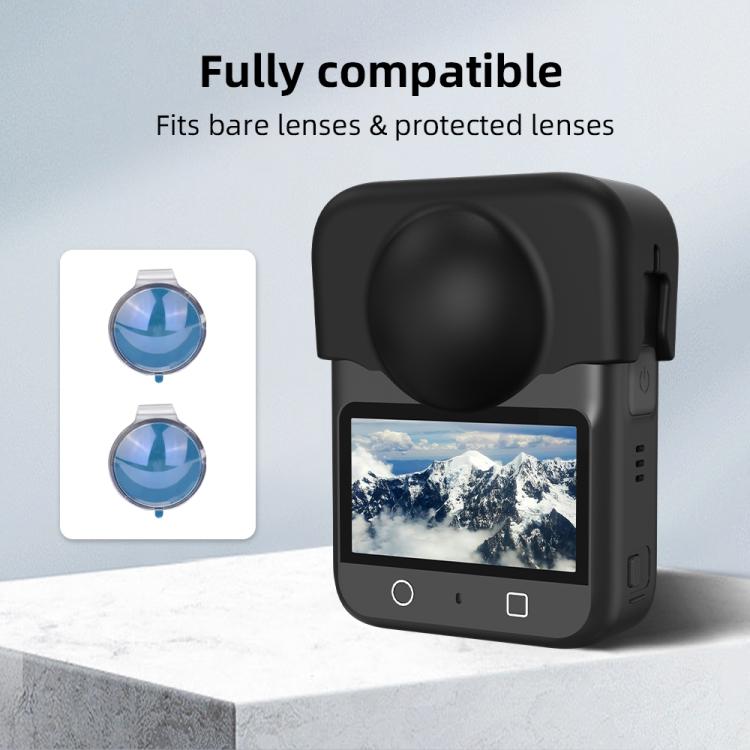 Tapa de lente de silicona para cámara, a prueba de polvo y arañazos para DJI Osmo 360 (negra) — imagen 11