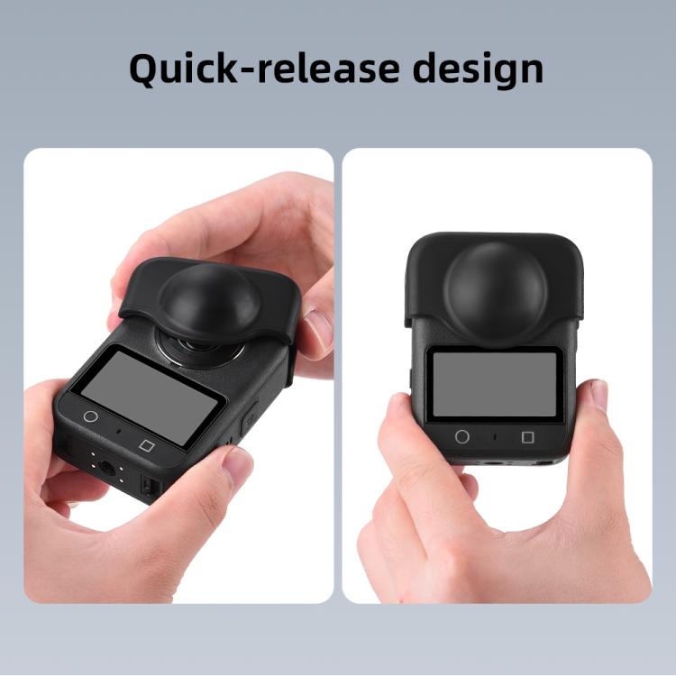 Tapa de lente de silicona para cámara, a prueba de polvo y arañazos para DJI Osmo 360 (negra) — imagen 12