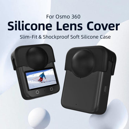 Tapa de lente de silicona para cámara, a prueba de polvo y arañazos para DJI Osmo 360 (negra) — imagen 3