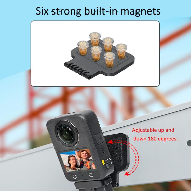 Base magnética de liberación rápida para cámara, soporte de escritorio portátil para DJI Osmo 360 / Osmo Action (negro) para…