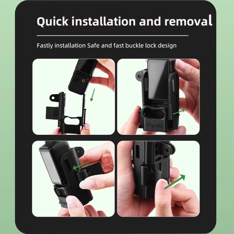Marco adaptador multiusos Flymile con soporte expandible para DJI Osmo Pocket 3 (negro) — imagen 11