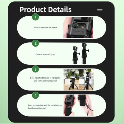 Marco adaptador multiusos Flymile con soporte expandible para DJI Osmo Pocket 3 (negro) — imagen 10