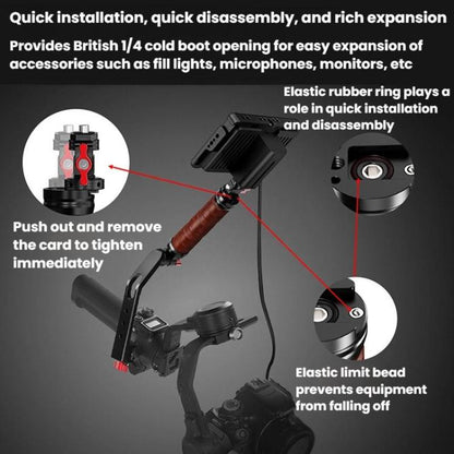 Empuñadura de madera para cardán, empuñadura lateral tipo caracol para DJI RS 4 — imagen 3