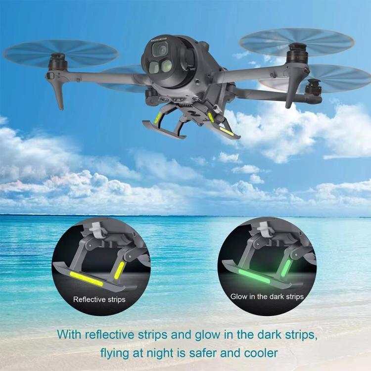 Tren de aterrizaje plegable con bandas reflectantes YX para DJI Mavic 4 Pro (gris) — imagen 4