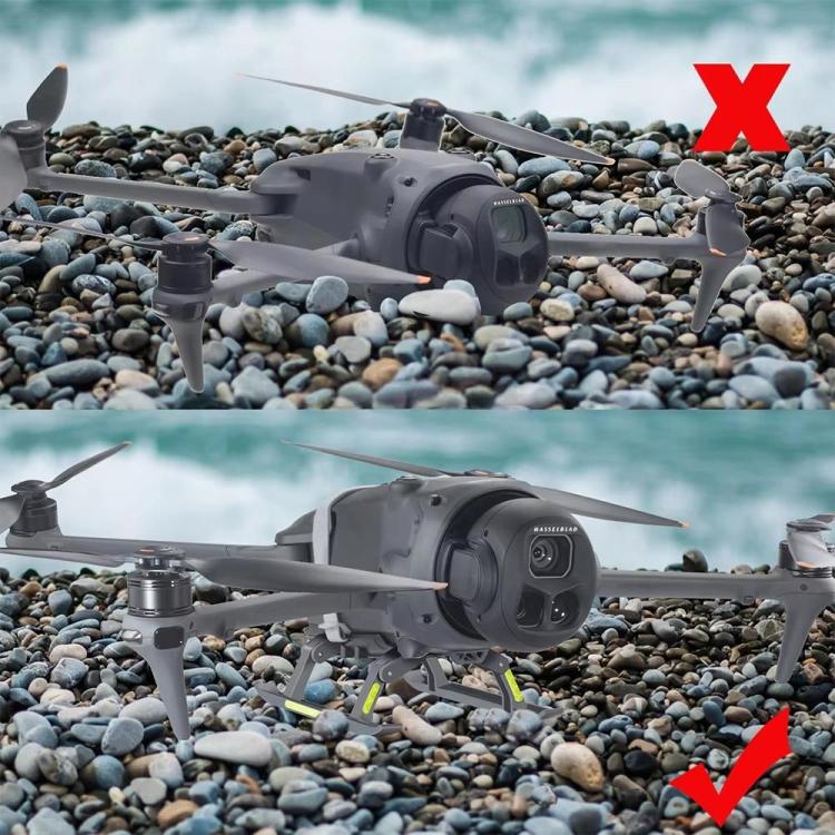 Tren de aterrizaje plegable con bandas reflectantes YX para DJI Mavic 4 Pro (gris) — imagen 6