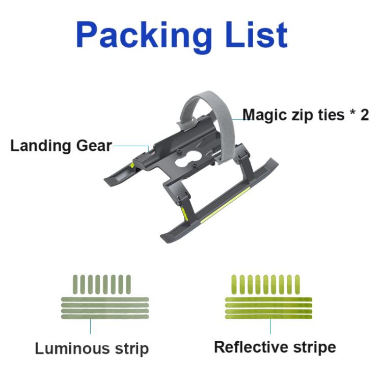 Tren de aterrizaje plegable con bandas reflectantes YX para DJI Mavic 4 Pro (gris) — imagen 8