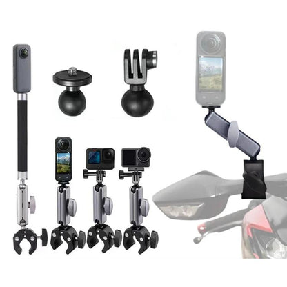 Soporte para manillar de bicicleta y motocicleta para cámaras de acción GoPro/ /Insta 360. Especificaciones: estándar 5 en 1…