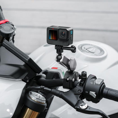 Soporte para manillar de bicicleta y motocicleta para cámaras de acción GoPro/ /Insta 360. Especificaciones: con varilla de……