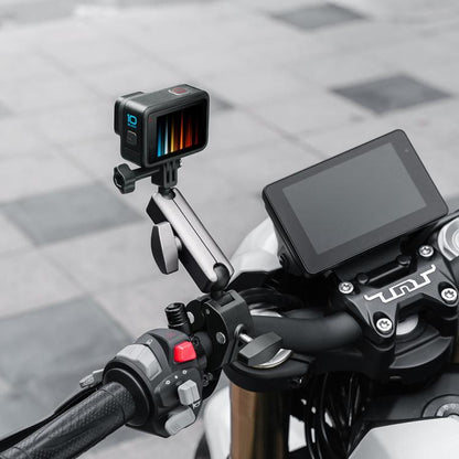 Soporte para manillar de bicicleta y motocicleta para cámaras de acción GoPro/ /Insta 360. Especificaciones: con varilla de……