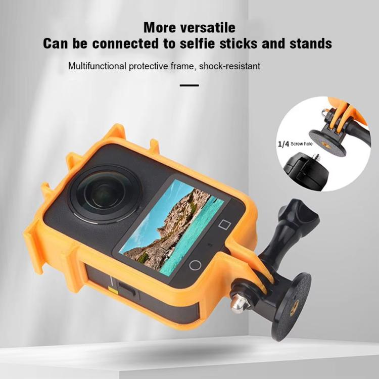 Marco de expansión CQT para cámara, protector antiarañazos y a prueba de golpes, color naranja para DJI Osmo 360 — imagen 4