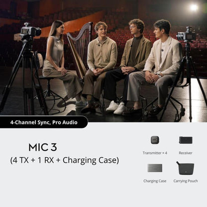 Original para DJI Mic 3 (4 TX + 1 RX + estuche de carga) — imagen 2