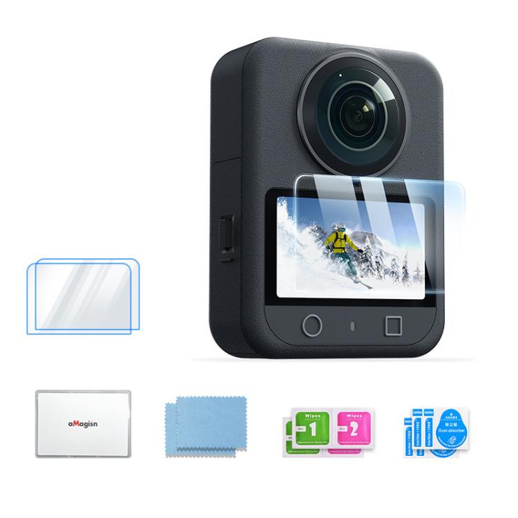 Protector de pantalla de vidrio templado AMigisn HD para cámara para DJI Osmo 360 (2 juegos)