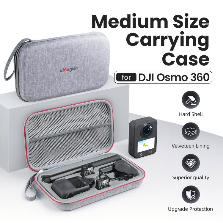 Estuche de almacenamiento mediano aMagisn, bolsa organizadora duradera con bandeja interior desmontable para DJI Osmo 360 (g…