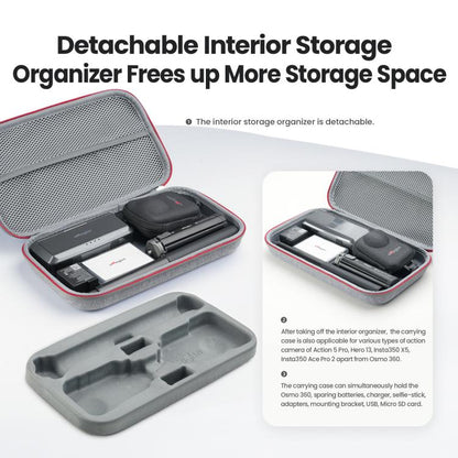 Estuche de almacenamiento mediano aMagisn, bolsa organizadora duradera con bandeja interior desmontable para DJI Osmo 360 (g…