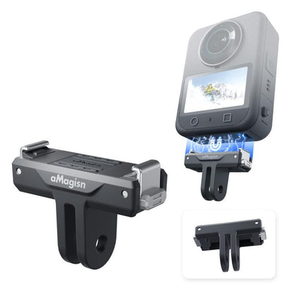 Base de plástico Adaptador magnético de liberación rápida aMagisn, a presión para DJI Osmo 360 (negro)
