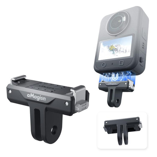 Base de plástico Adaptador magnético de liberación rápida aMagisn, a presión para DJI Osmo 360 (negro)