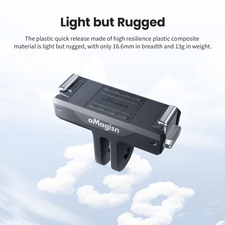 Base de plástico Adaptador magnético de liberación rápida aMagisn, a presión para DJI Osmo 360 (negro) — imagen 4