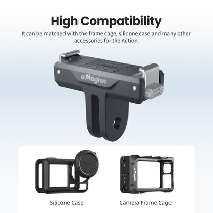 Base de plástico Adaptador magnético de liberación rápida aMagisn, a presión para DJI Osmo 360 (negro) — imagen 9