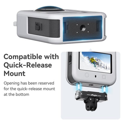 Funda de silicona aMagisn para cámara con tapa de lente y cordón para el cuello para DJI Osmo 360 (negra) — imagen 8