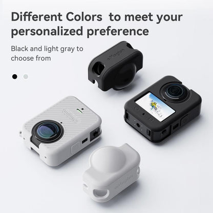 Funda de silicona aMagisn para cámara con tapa de lente y cordón para el cuello para DJI Osmo 360 (negra) — imagen 10