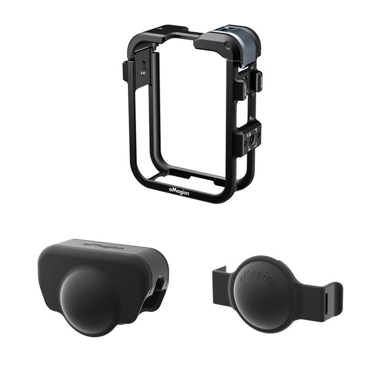 Jaula metálica de liberación rápida AMagisn, soporte para cámara para DJI Osmo 360 (negro)