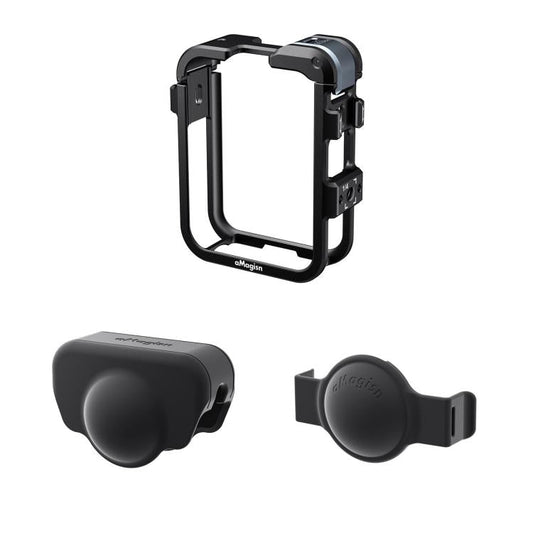 Jaula metálica de liberación rápida AMagisn, soporte para cámara para DJI Osmo 360 (negro)