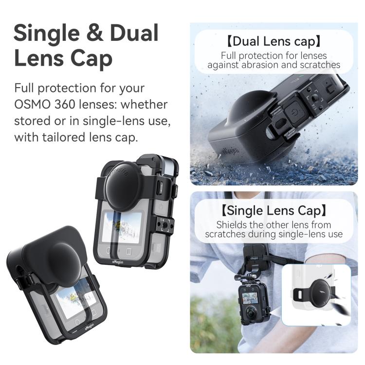 Jaula metálica de liberación rápida AMagisn, soporte de montaje para cámara para DJI Osmo 360 (acero ahumado) — imagen 5