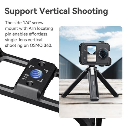 Jaula metálica de liberación rápida AMagisn, soporte para cámara para DJI Osmo 360 (negro) — imagen 6
