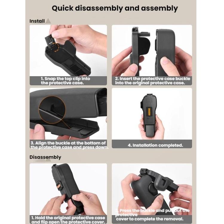Cubierta protectora para lente y pantalla del cuerpo de BRDRC para DJI Osmo Pocket 3 (negra) — imagen 14